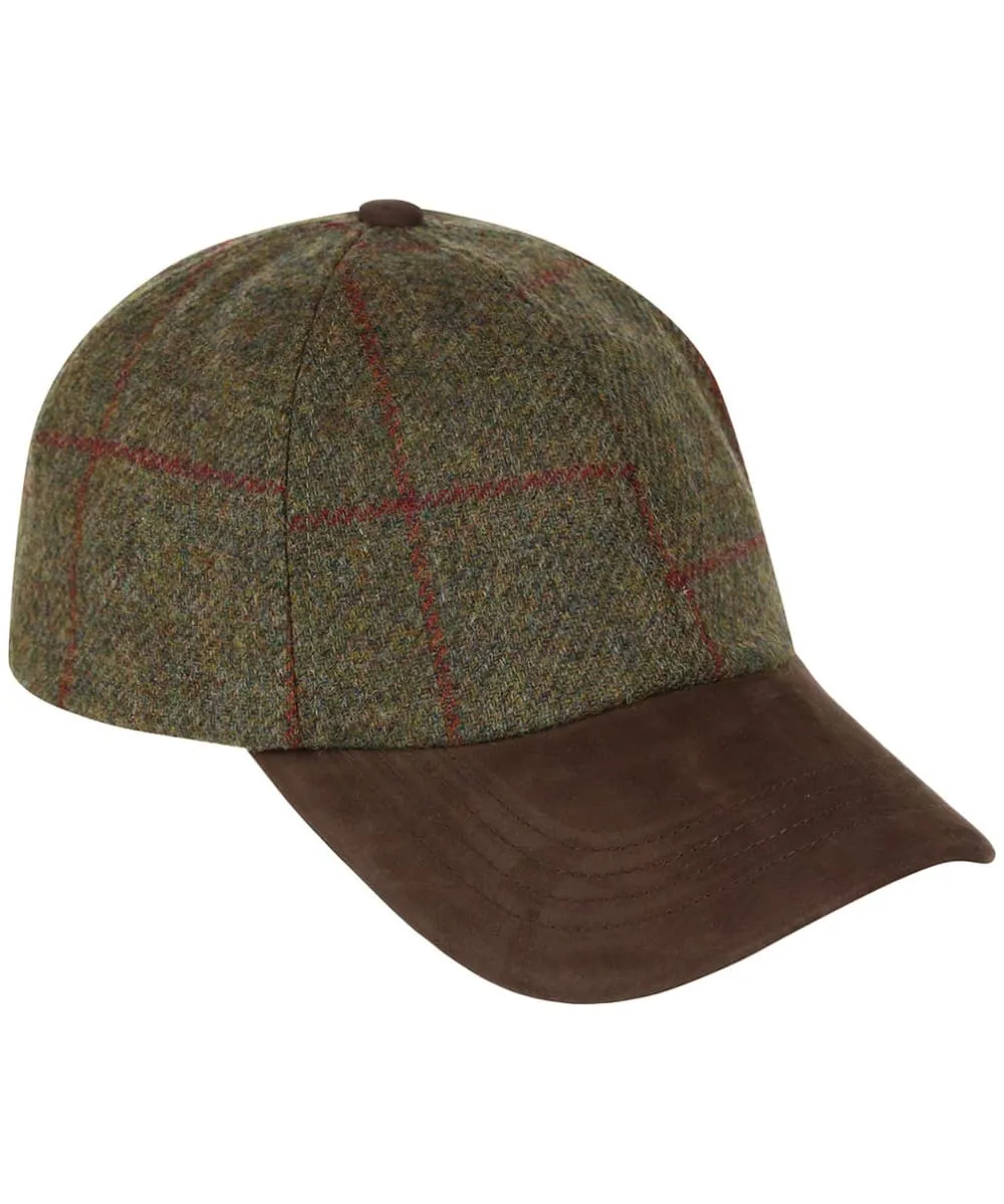 Heather Tyndrum British Tweed Leather Peak Baseball Cap