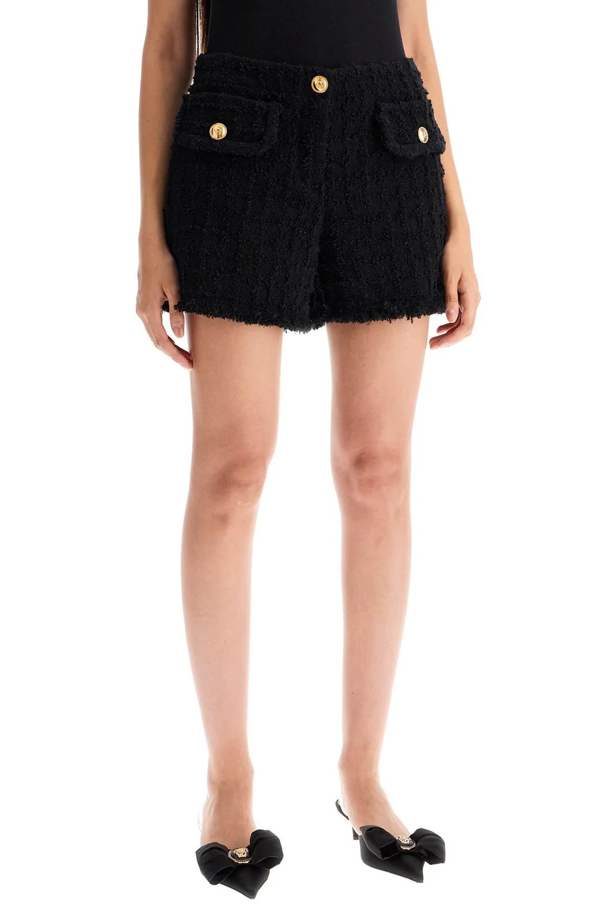 heritage tweed mini shorts 1015377 1A10096 BLACK