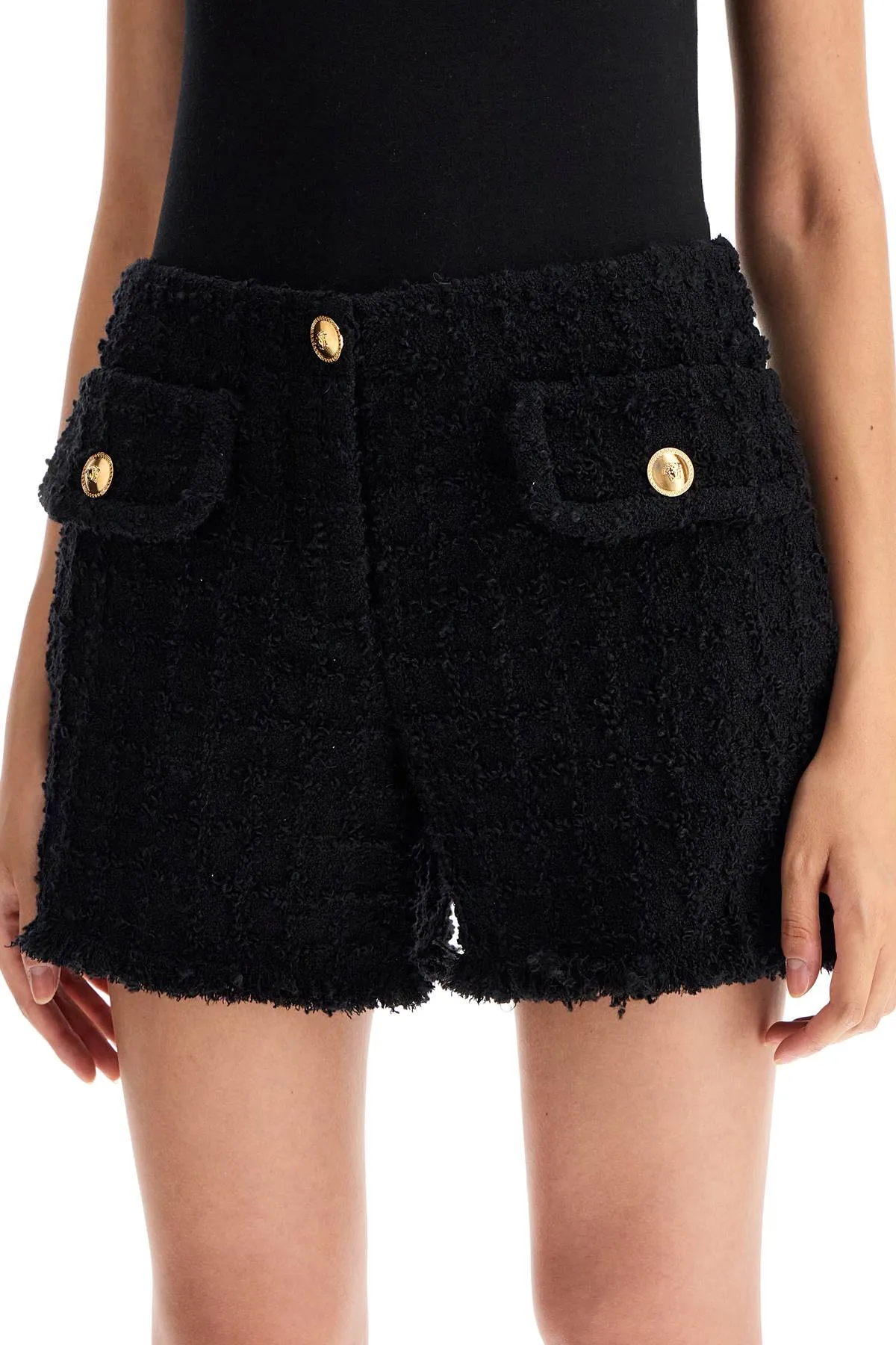 heritage tweed mini shorts 1015377 1A10096 BLACK