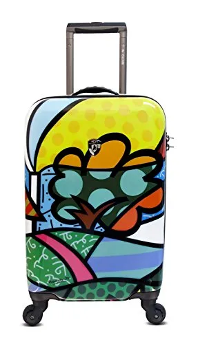 Heys Usa Luggage Britto Flowers 22 Inch Hard Side Carry On Suitcase, Multi-Colored, One Size