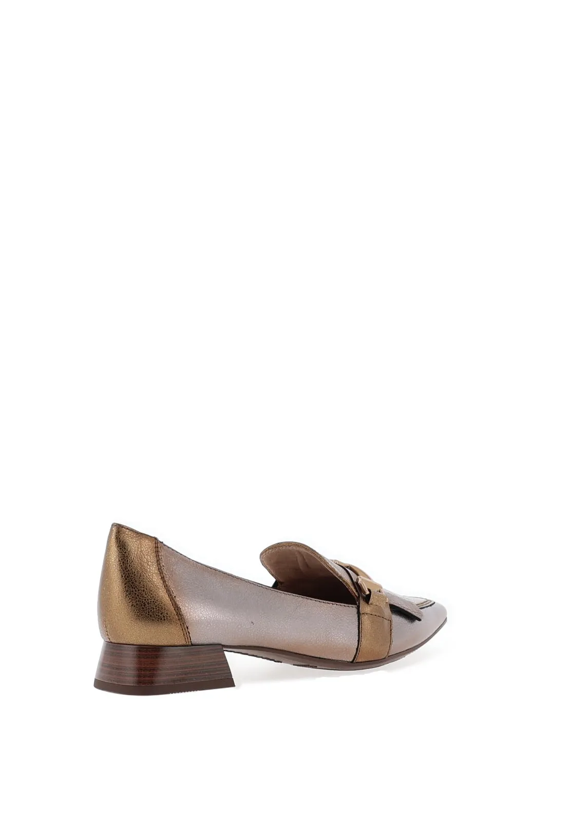 Hispanitas Metallic Two-Tone Loafers, Gold and Grey