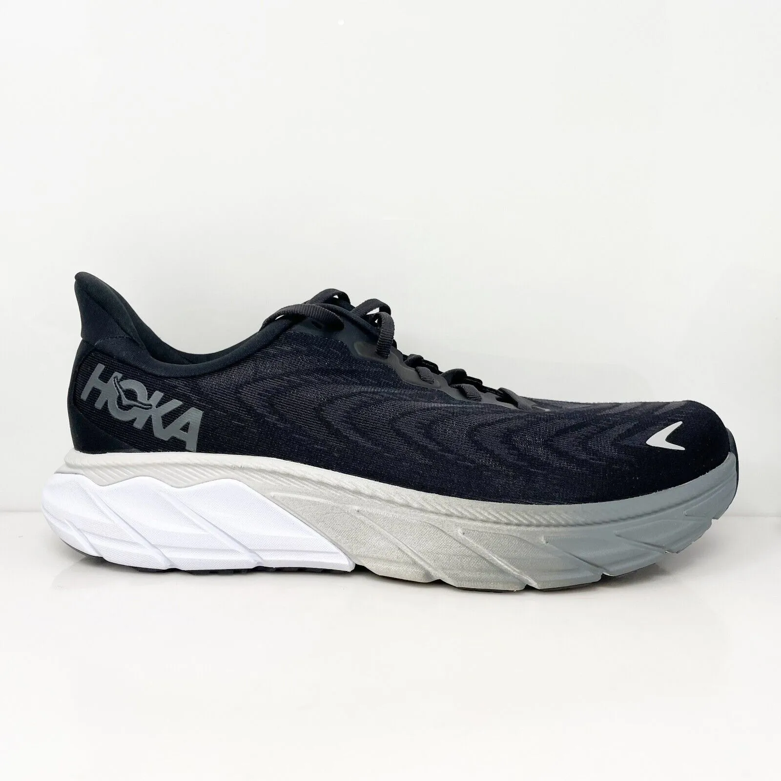 Hoka One One Mens Arahi 6 1123196 BWHT Black Running Shoes Sneakers Size 10 2E