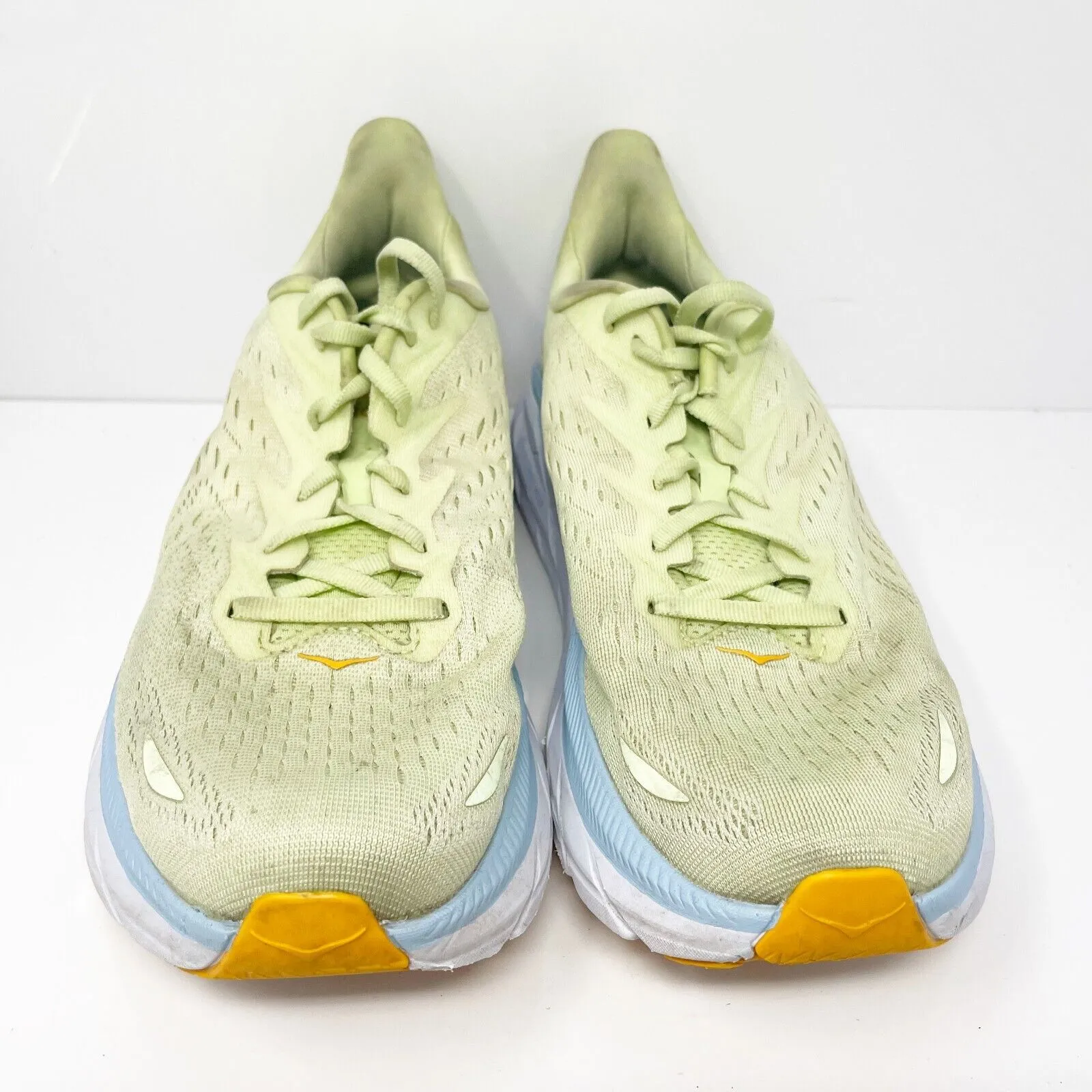 Hoka One One Mens Clifton 8 1119393 BSSNG Yellow Running Shoes Sneakers Sz 11 D