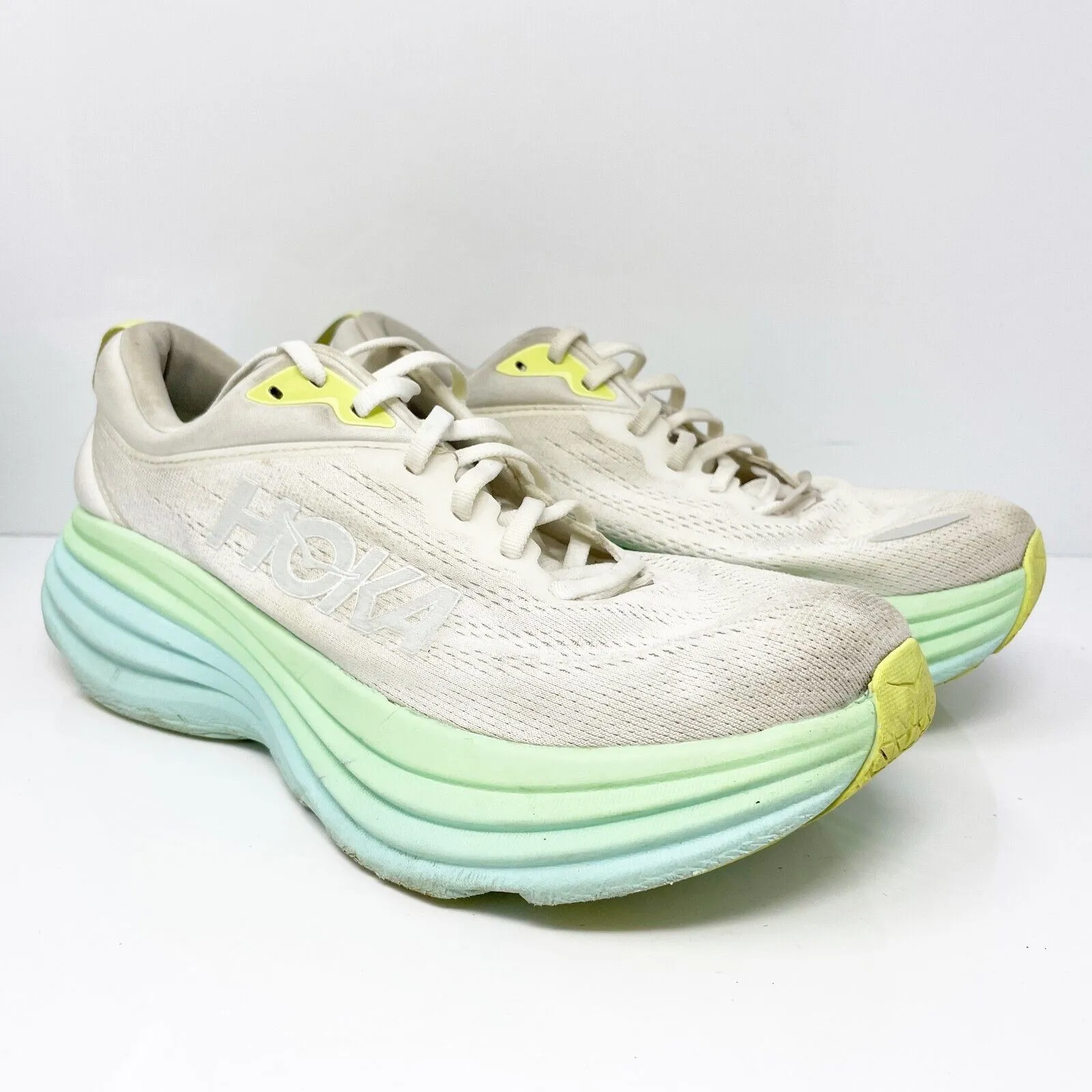 Hoka One One Womens Bondi 8 1127952 BDBSO White Running Shoes Sneakers Size 10 B