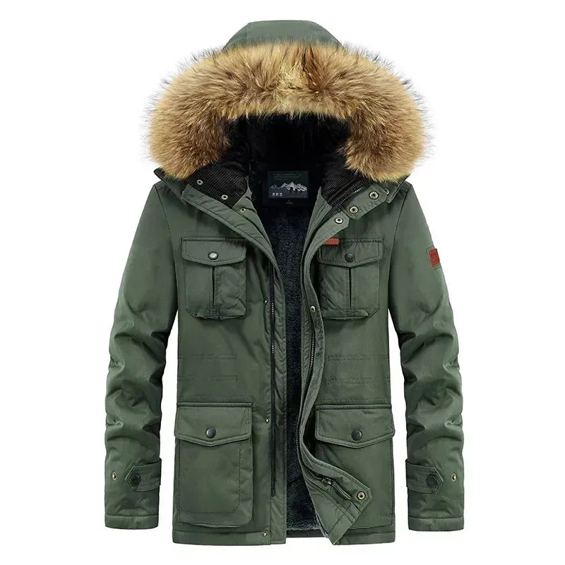 Hooded Winter Jackets With Fur Collar for Men