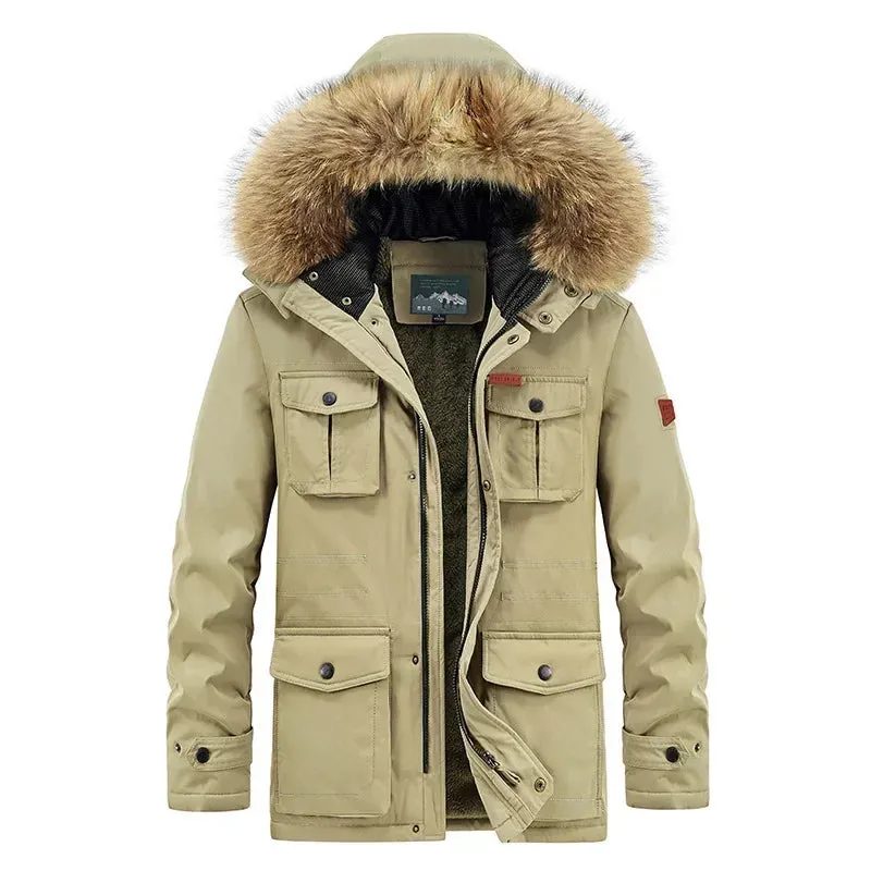 Hooded Winter Jackets With Fur Collar for Men