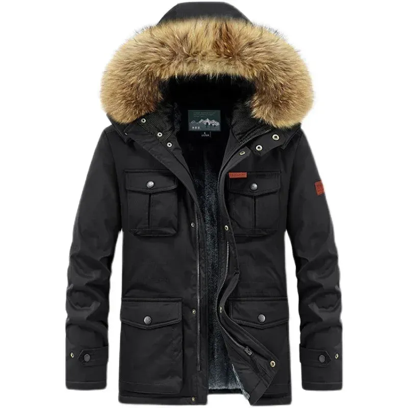 Hooded Winter Jackets With Fur Collar for Men