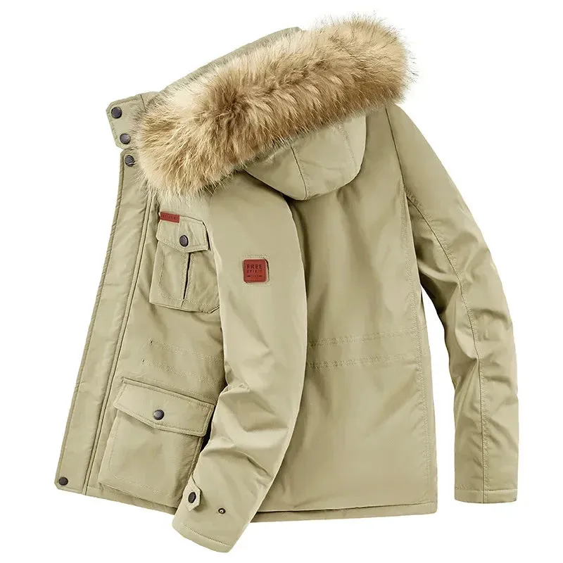 Hooded Winter Jackets With Fur Collar for Men