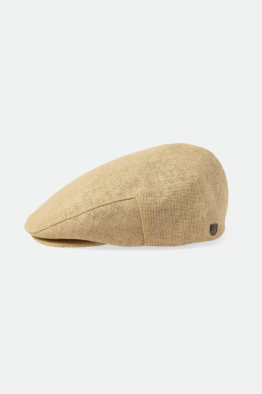 Hooligan Lightweight Flat Cap - Natural Straw