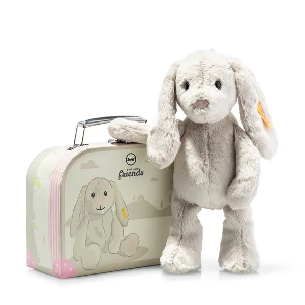 Hoppie Rabbit Steiff Plush Kids Toy Bunny in Suitcase Carry Case