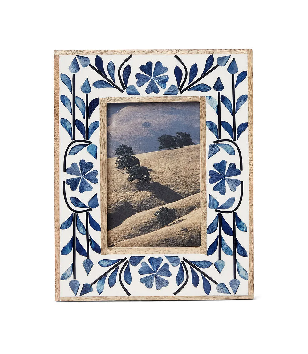 Indigo Floral Picture Frame