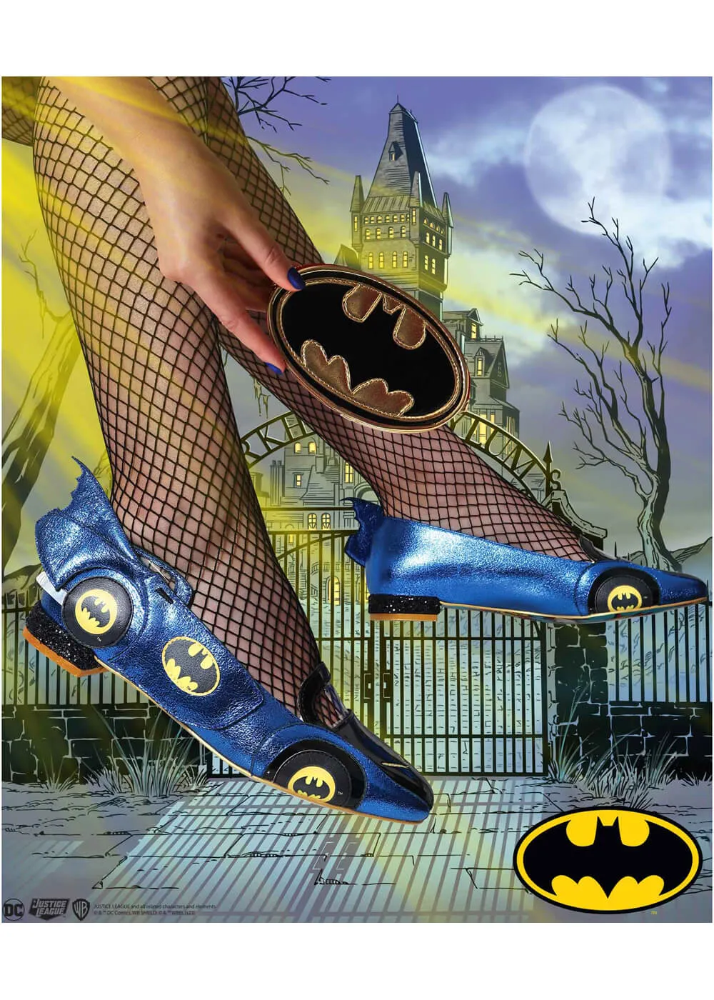 Irregular Choice x Justice League Batmobile Kicks Ballerinas Navy