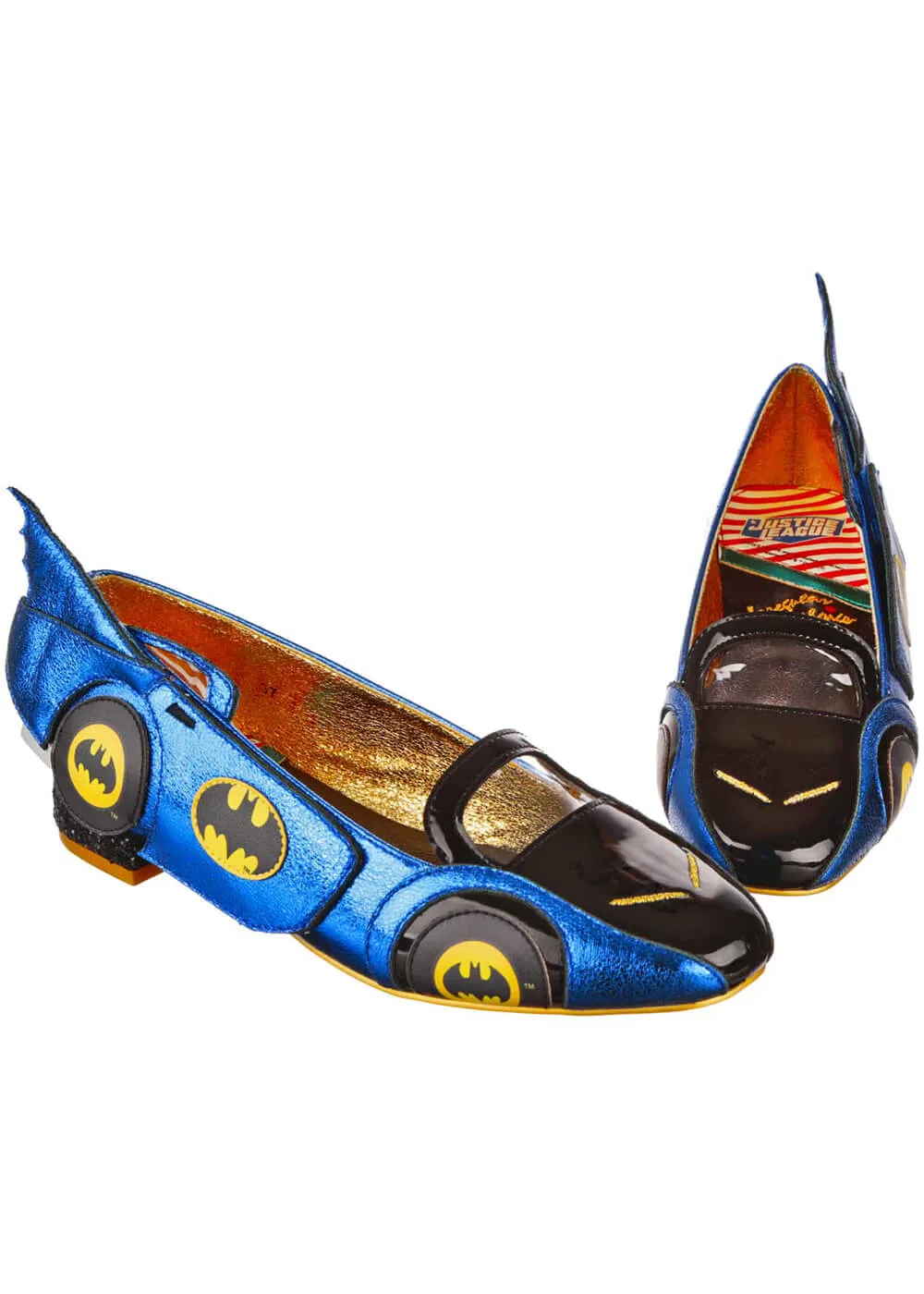 Irregular Choice x Justice League Batmobile Kicks Ballerinas Navy