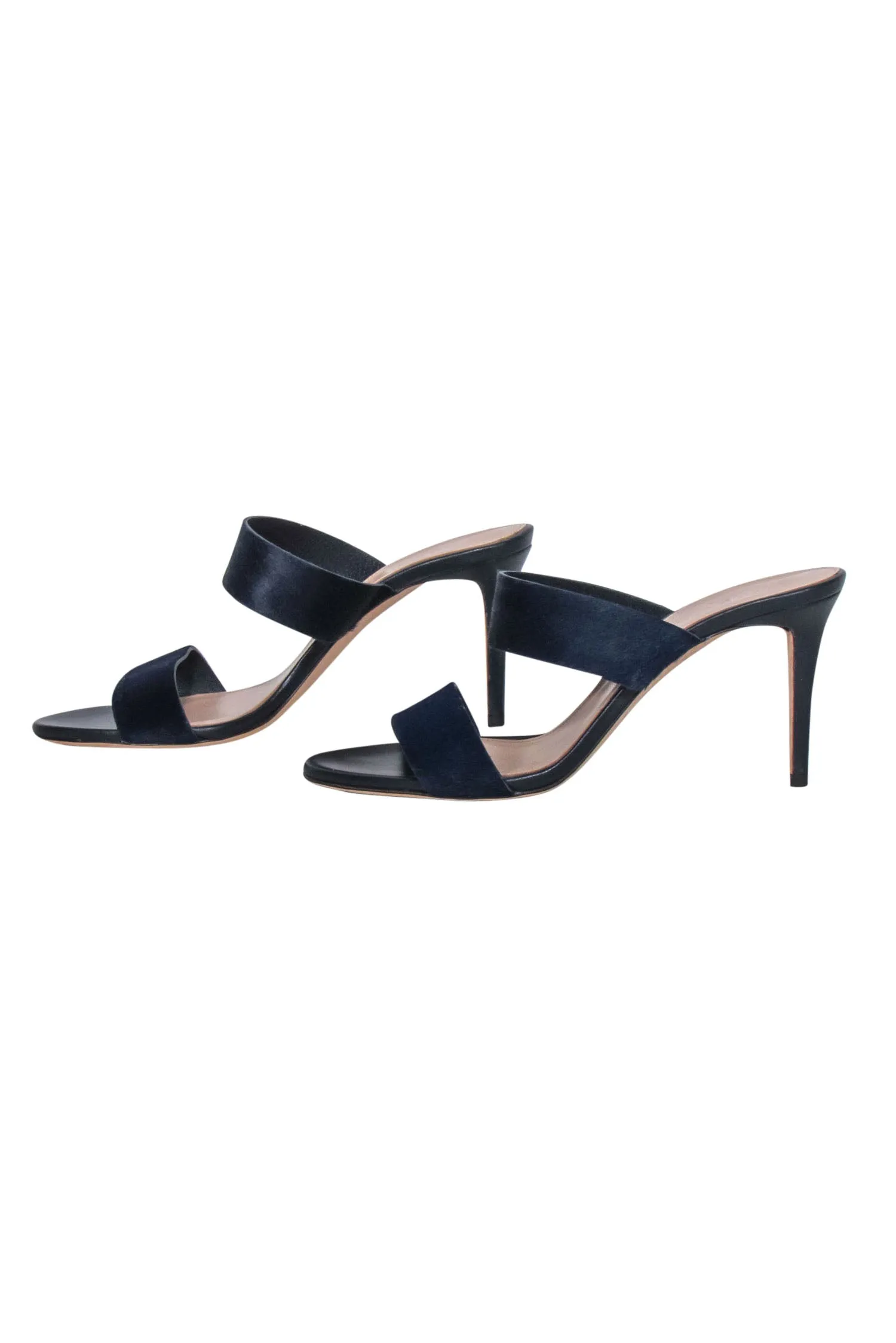 J. Crew Collection - Navy Leather & Calf Hair Kitten Heels Sz 7