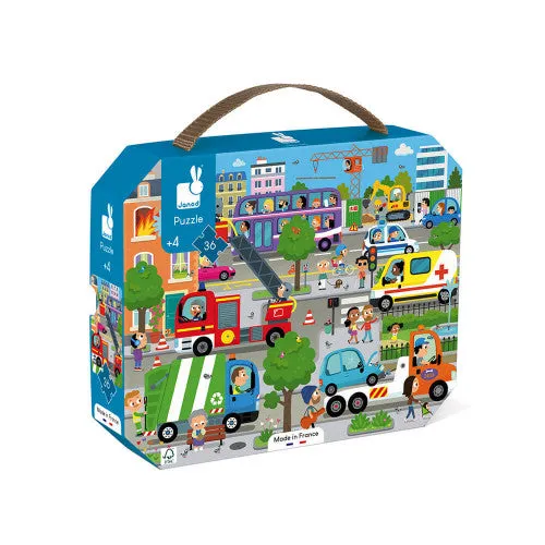 Janod Suitcase Puzzle: City 36 Pieces