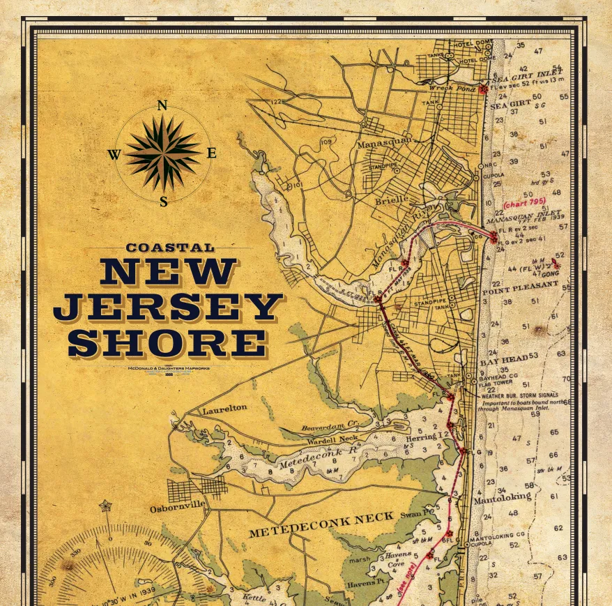 Jersey Shore, North Vintage Remixed Map