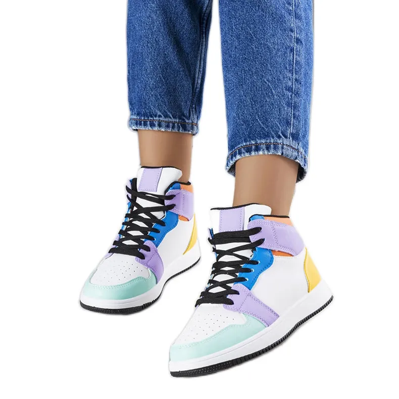 Kari blue high-top sneakers white