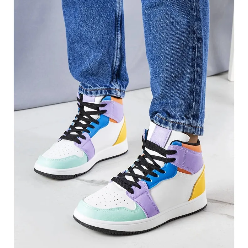 Kari blue high-top sneakers white