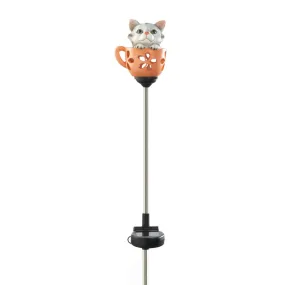 Kitten in Cup Solar Stake