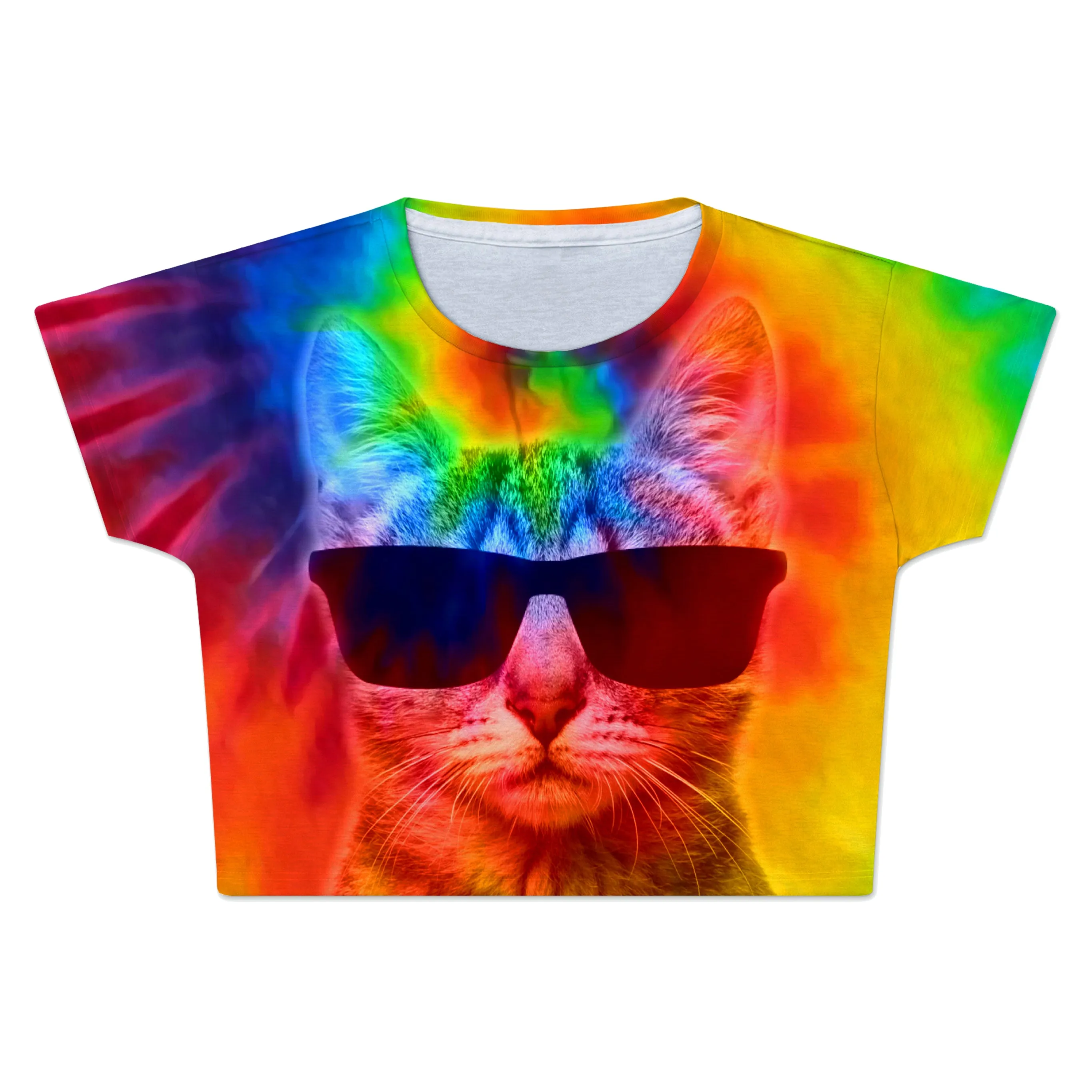 Kitten Tie-Dye Crop Tee