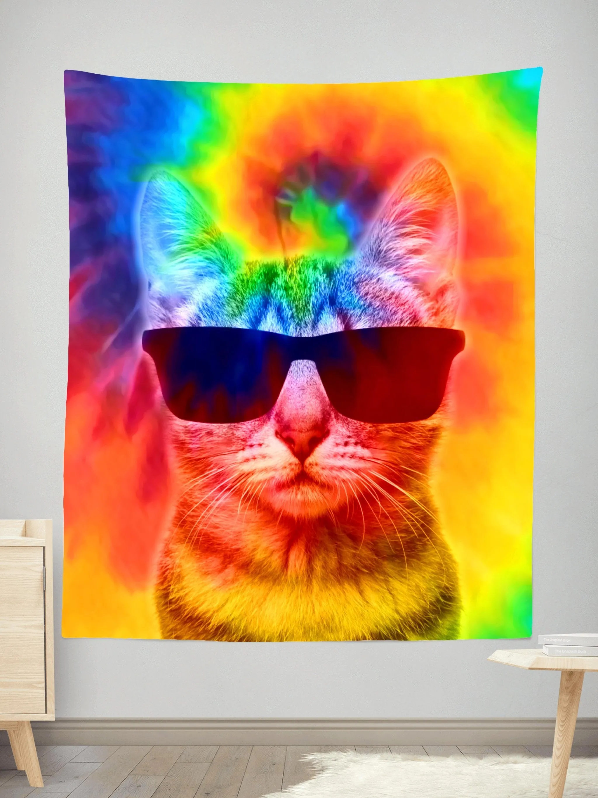 Kitten Tie-Dye Tapestry