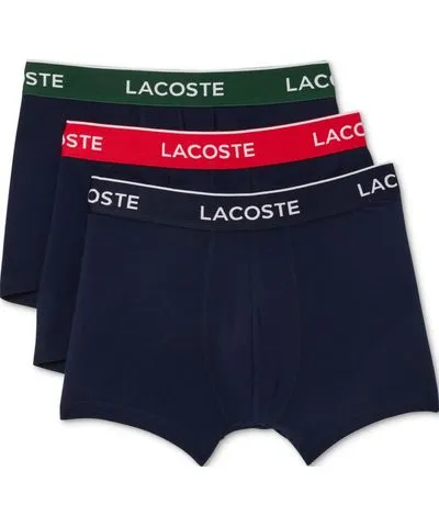 Lacoste Men's 3-Pack Regular-Fit Logo Waistband Trunk Underwear