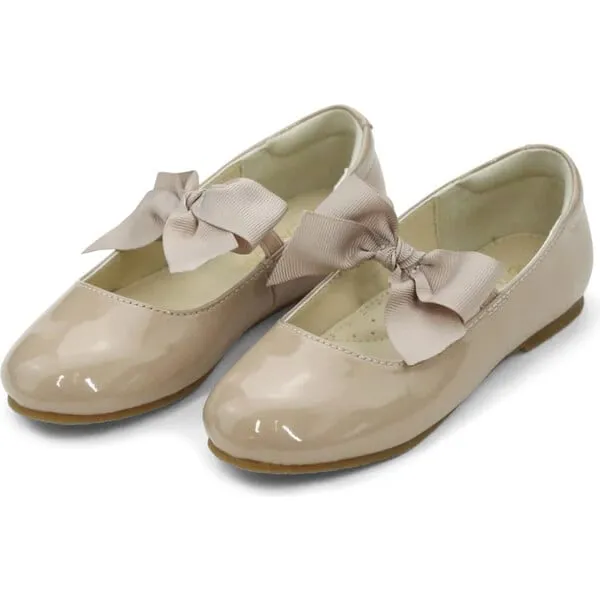 L'Amour Amelia Bow Flat, Patent Taupe