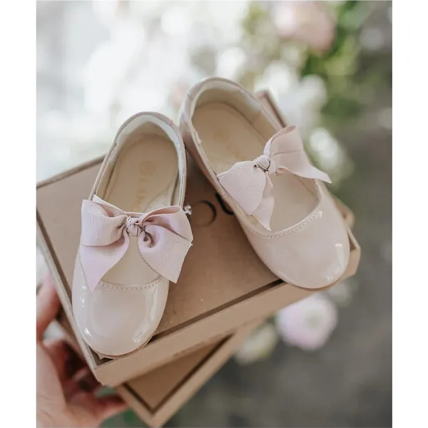 L'Amour Amelia Bow Flat, Patent Taupe