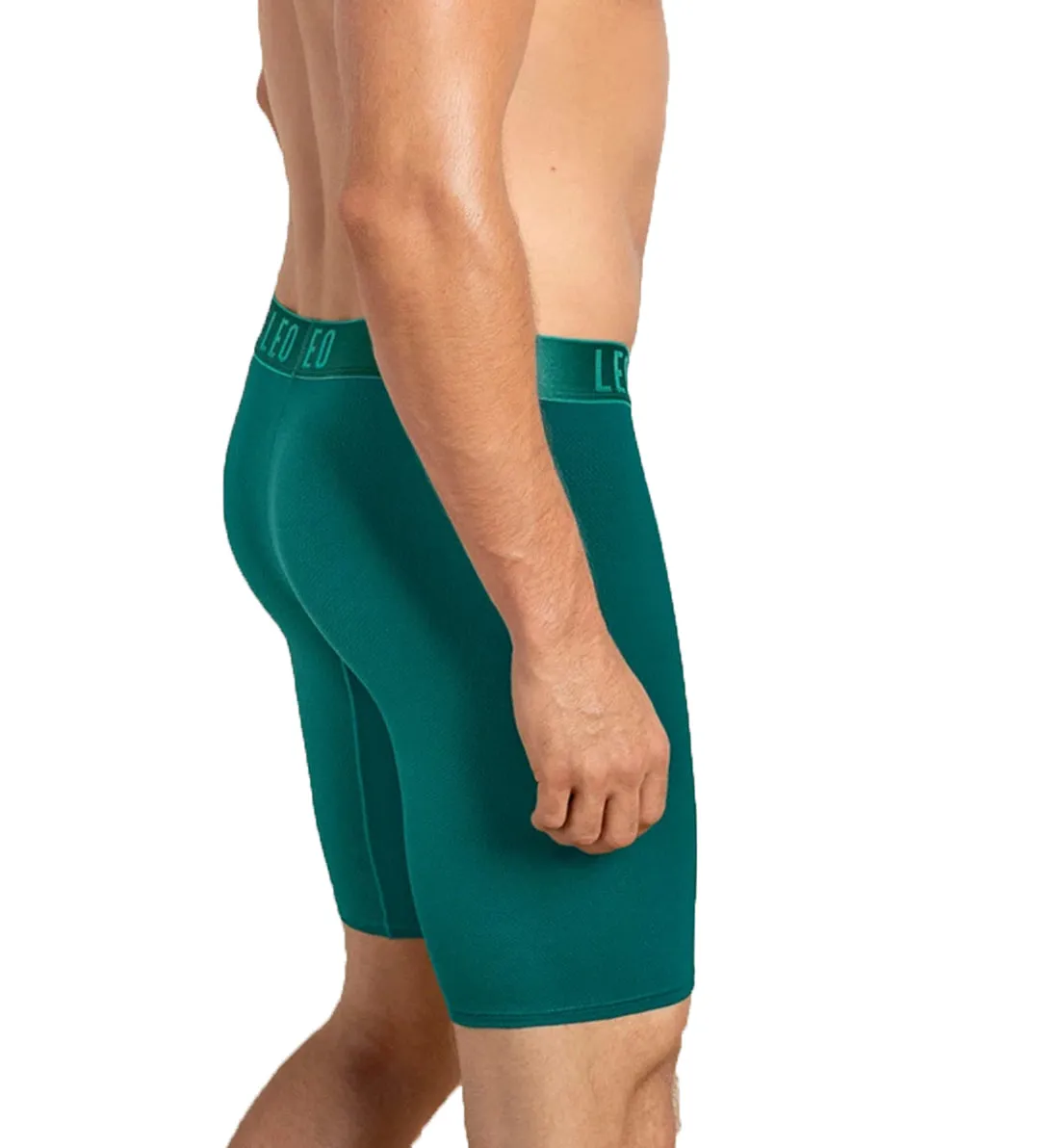 LEO Men's Perfect Fit Long Leg Boxer Brief (033290N) - Green