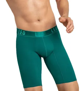 LEO Men's Perfect Fit Long Leg Boxer Brief (033290N) - Green