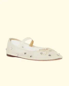 Leonie Soft Ballet Flat | Cream Crystal