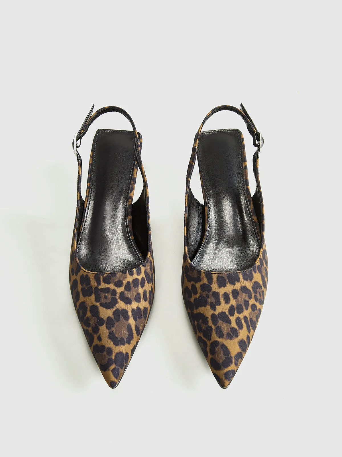 Leopard Kitten Slingback Pumps