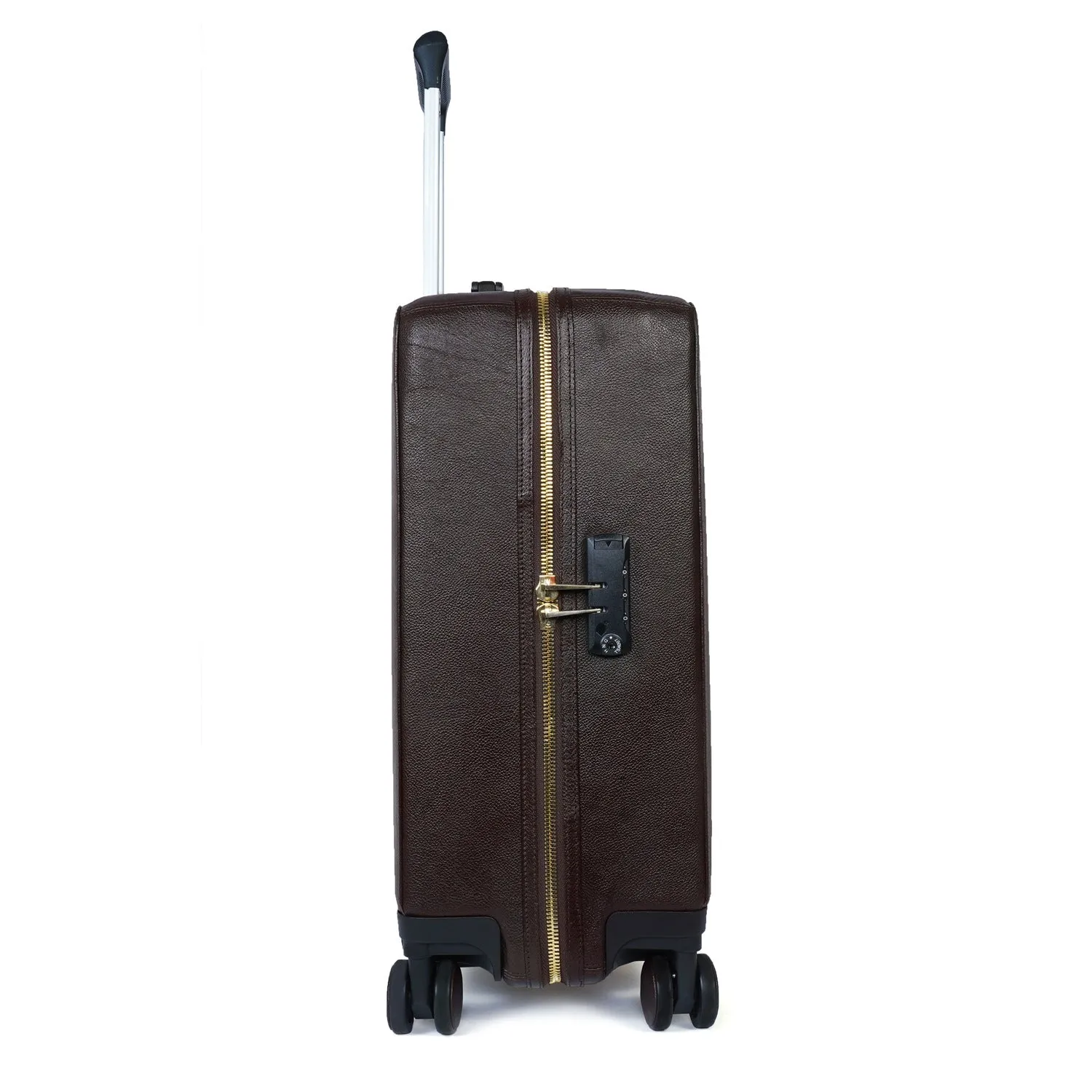 Light Weight cabin Luggage Trolley Bag(360 Rotation) Textured Leather