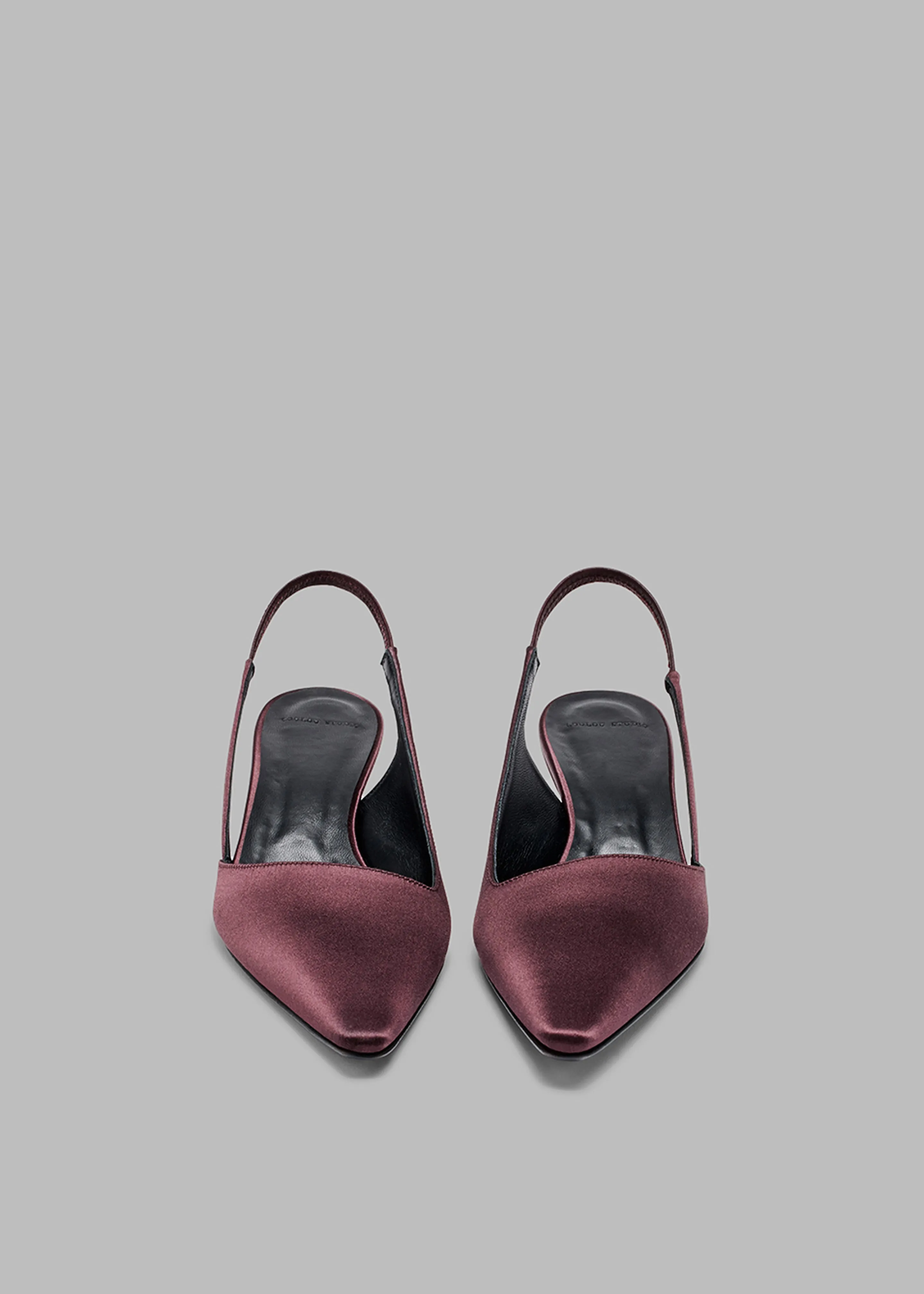 Loulou Studio Sulue Slingback Kitten Heel Shoes - Midnight Bordeaux