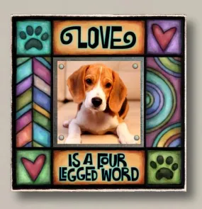 Love Four Legged Word Small Wood Frame