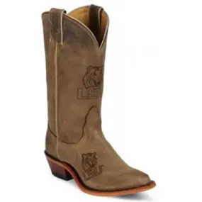 LSU Women's Brown Snip Toe Cowhide Cowboy Boot By Nocona LDLSU11