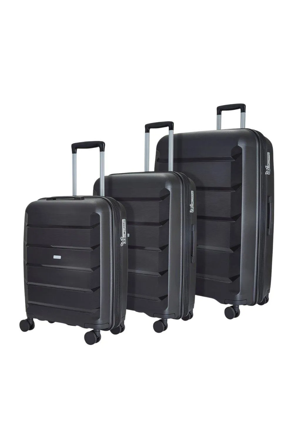 Luggage | Tulum 3 Pc Set 8 Wheel Hardshell Expandable Suitcases | Rock