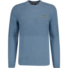 Lyle & Scott Guernsey Crew Neck Jumper Blue