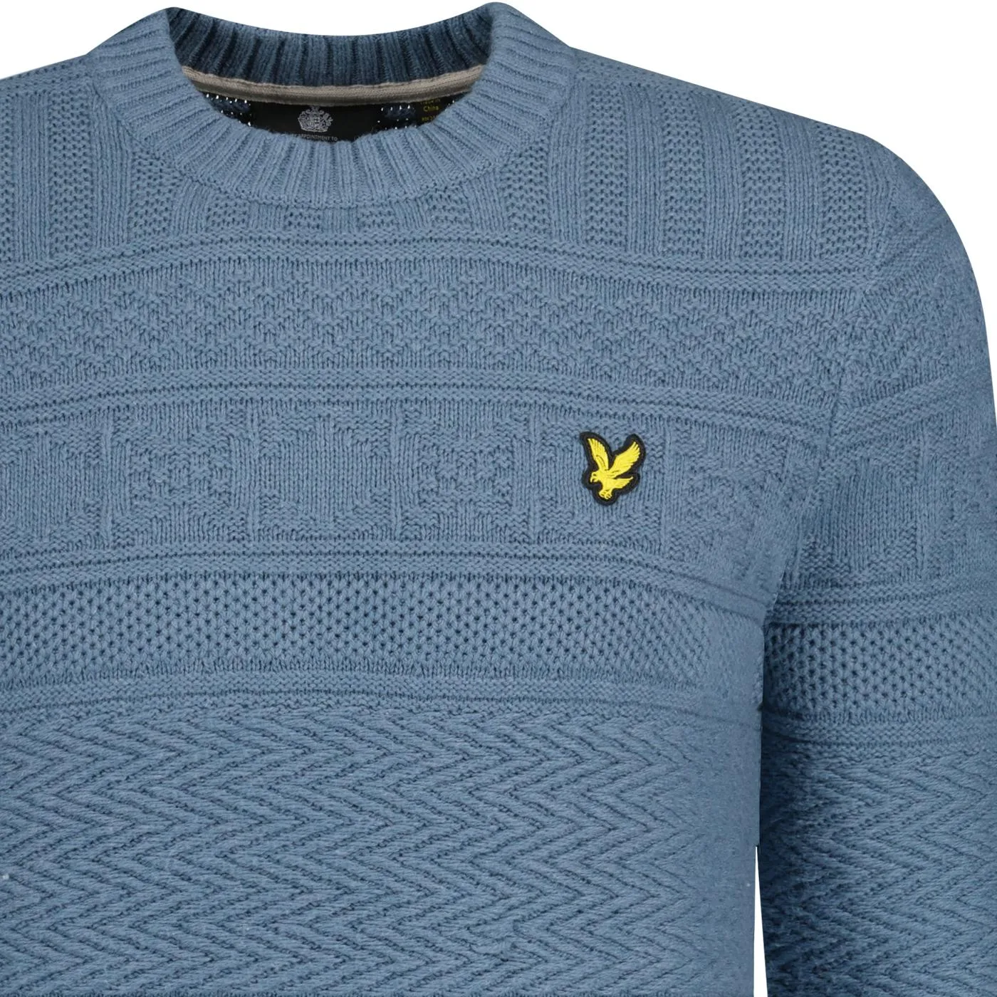 Lyle & Scott Guernsey Crew Neck Jumper Blue