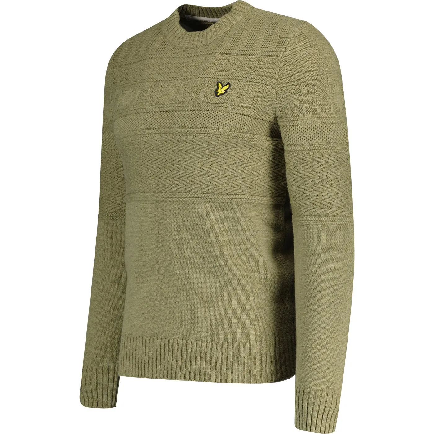 Lyle & Scott Guernsey Crew Neck Jumper Seaweed