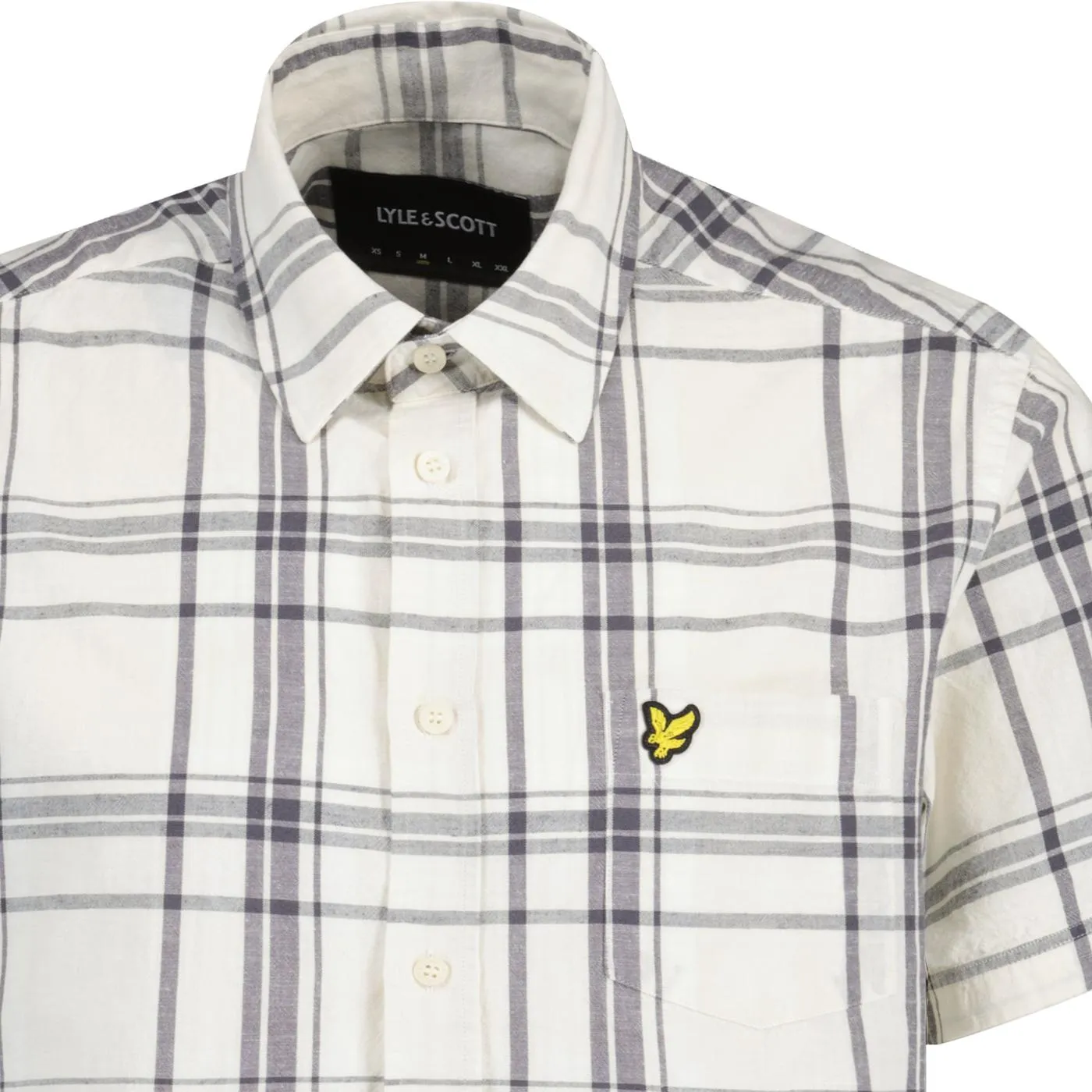 Lyle & Scott Linen Blend Retro Check Shirt (Chalk)