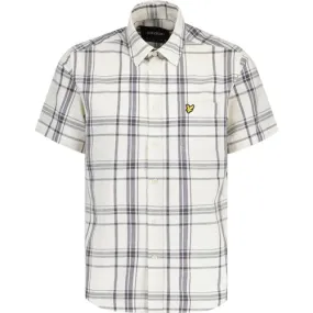 Lyle & Scott Linen Blend Retro Check Shirt (Chalk)