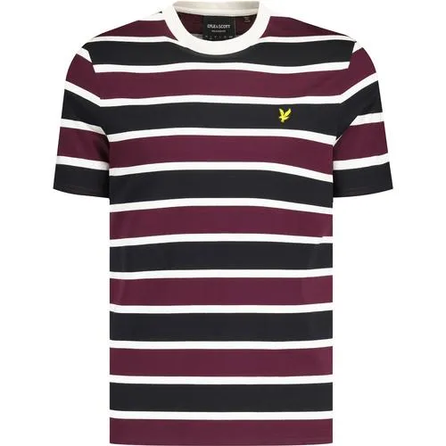 Lyle & Scott Men's Retro Stripe T-shirt (Burgundy)