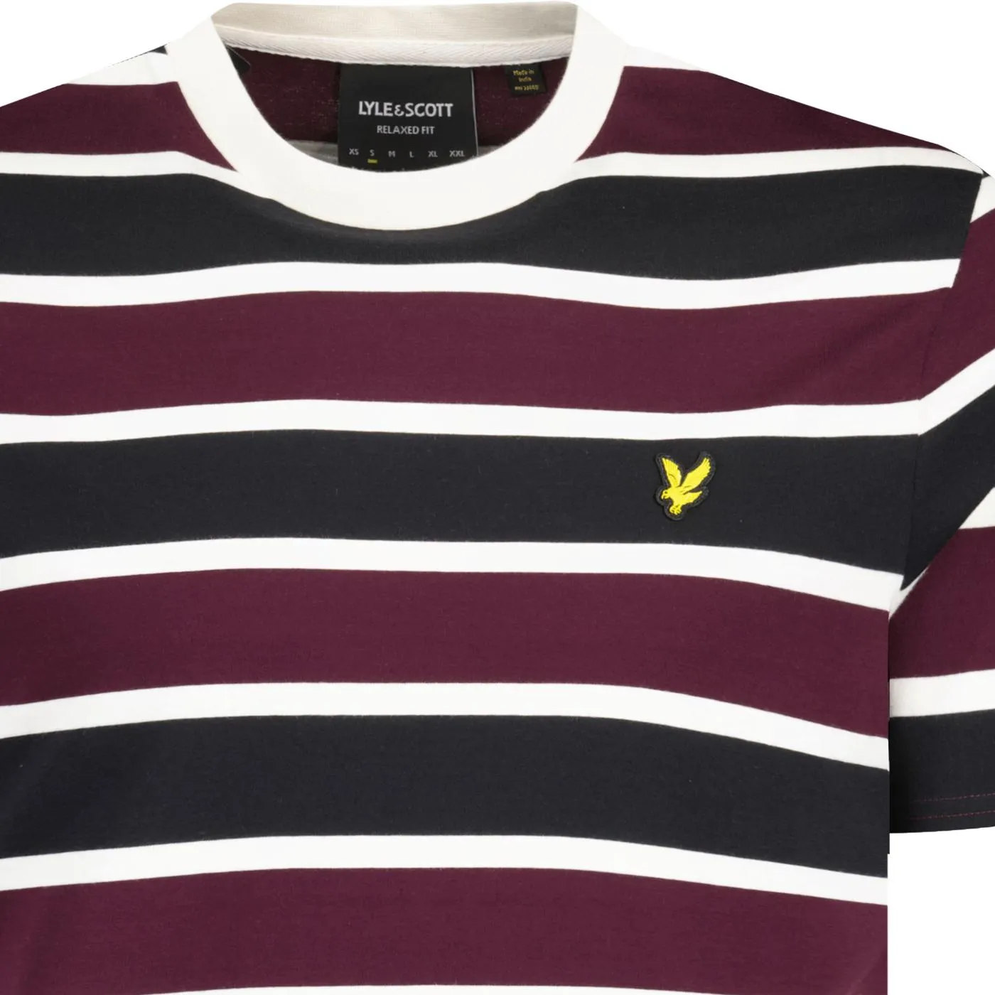 Lyle & Scott Men's Retro Stripe T-shirt (Burgundy)