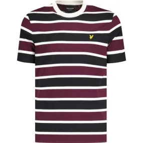 Lyle & Scott Men's Retro Stripe T-shirt (Burgundy)