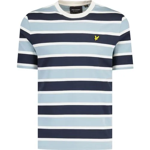 Lyle & Scott Men's Retro Stripe T-shirt Slate Blue