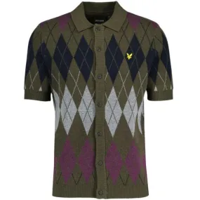 Lyle & Scott Mod British Argyle Polo Shirt (Olive)