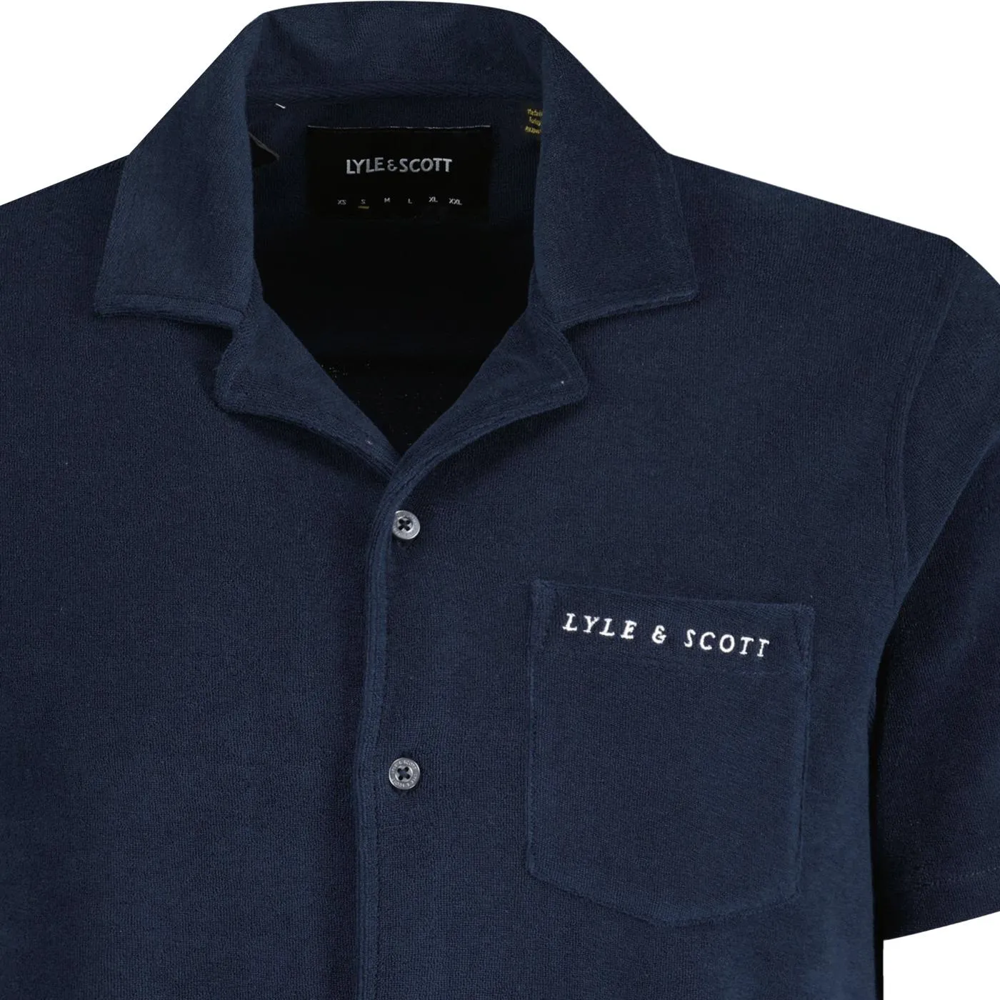 Lyle & Scott Retro 50s Towelling Resort Shirt Navy