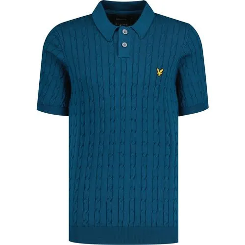 Lyle & Scott Retro Mod Cable Knitted Polo Shirt AN