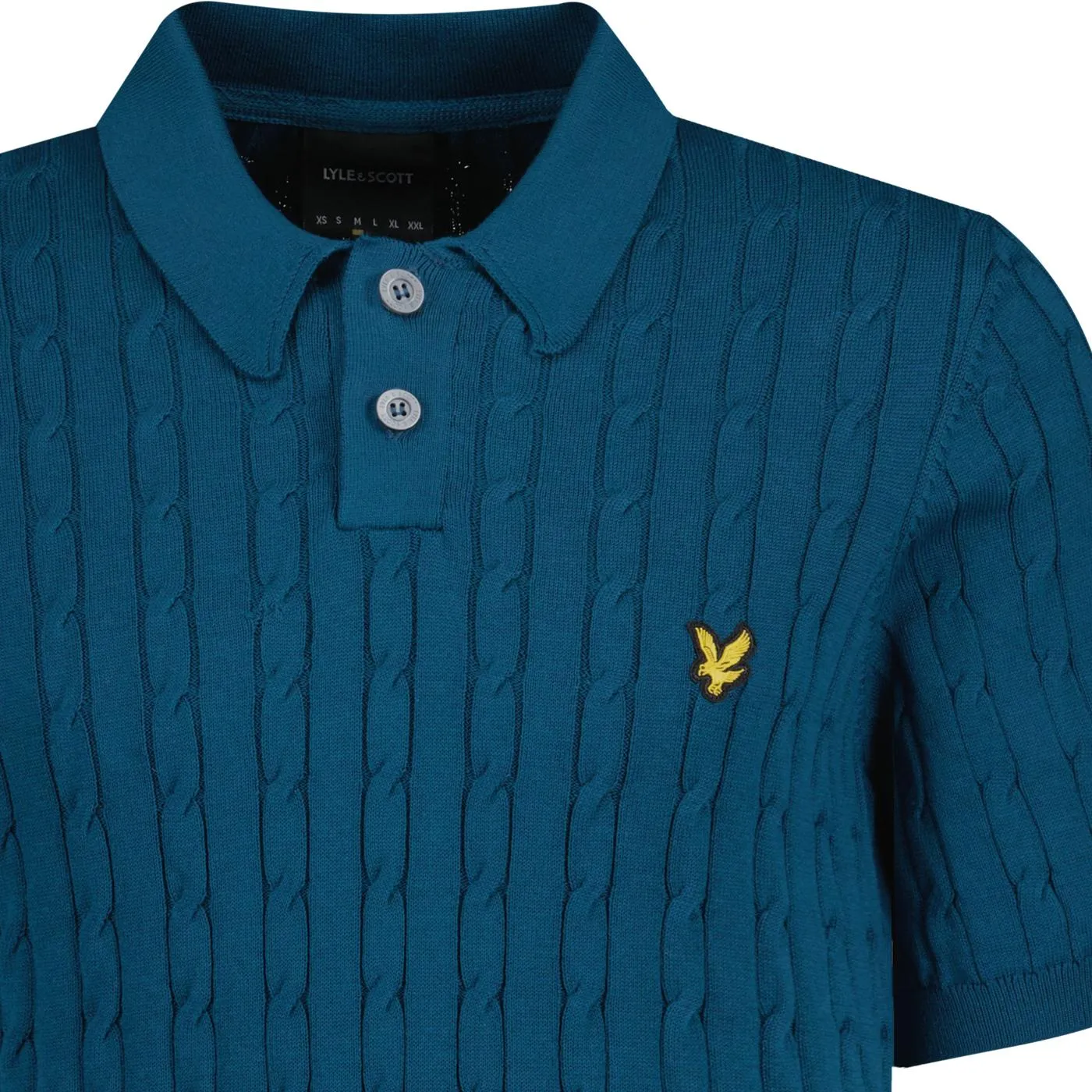 Lyle & Scott Retro Mod Cable Knitted Polo Shirt AN